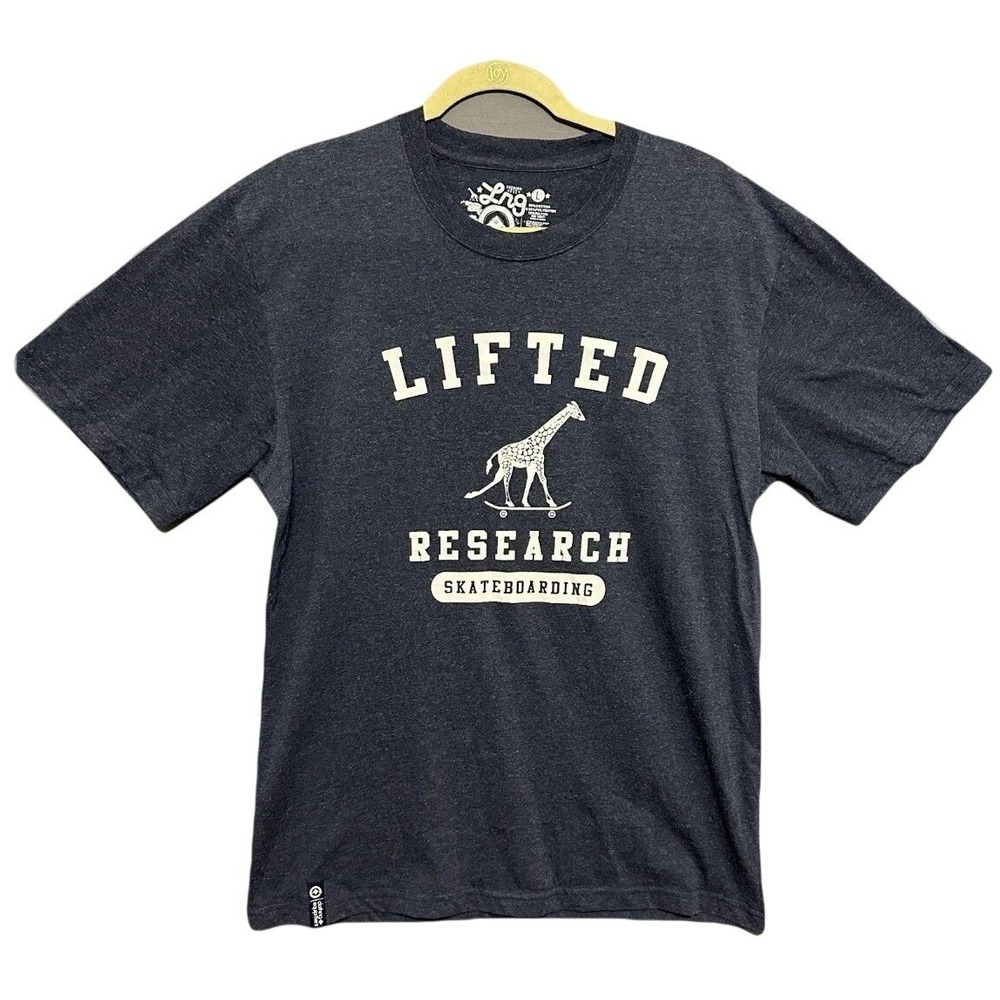LRG Lifted Research Group Skateboarding Giraffe Graphic T-Shirt Gray Mens L